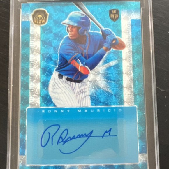 2021 SUPER GLOW RONNY MAURICIO METS 1/1 AUTOGRAPH BLUE AU-RM (MISC7) - Picture 1 of 3